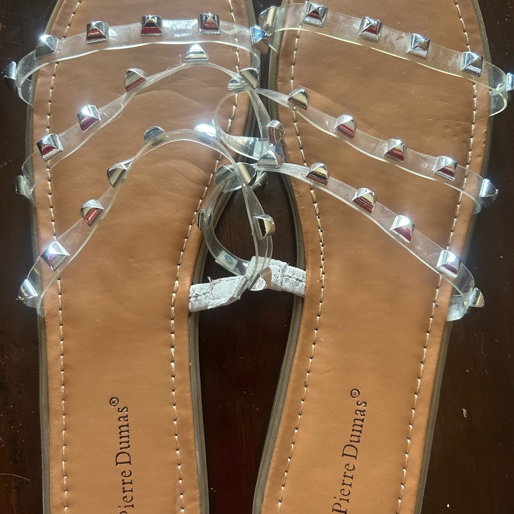 Pierre Dumas Women's Silver Studded Sandals